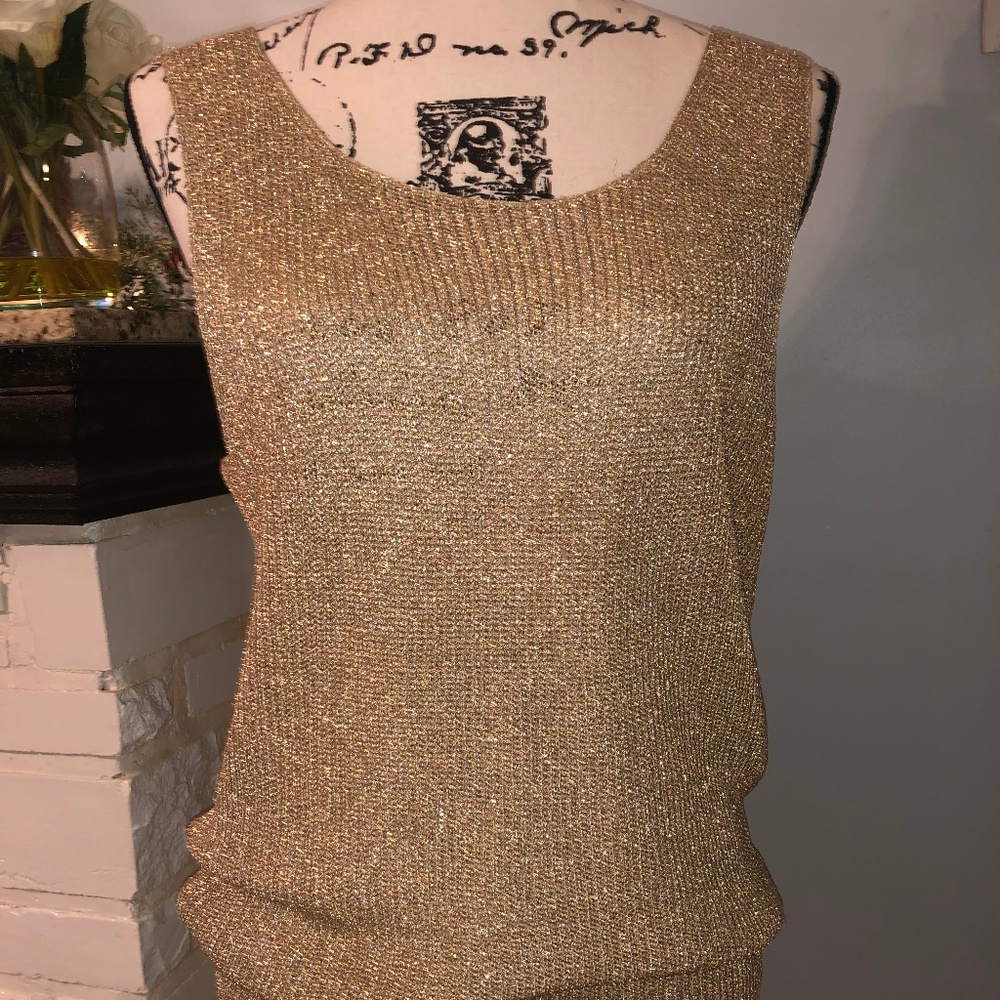 Gold Metallic Tank Top